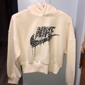 Custom cheetah Nike crop sweatshirt